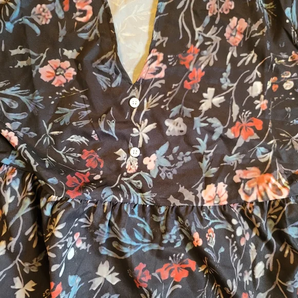 Boutique XL floral v neck short-sleeve dress. Black orange blue red pink green - Picture 3 of 3